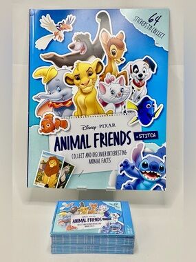✅ Disney Pixar Animal Friends Set Of 1 Album & 64 Sealed Packs 256 New Stickers